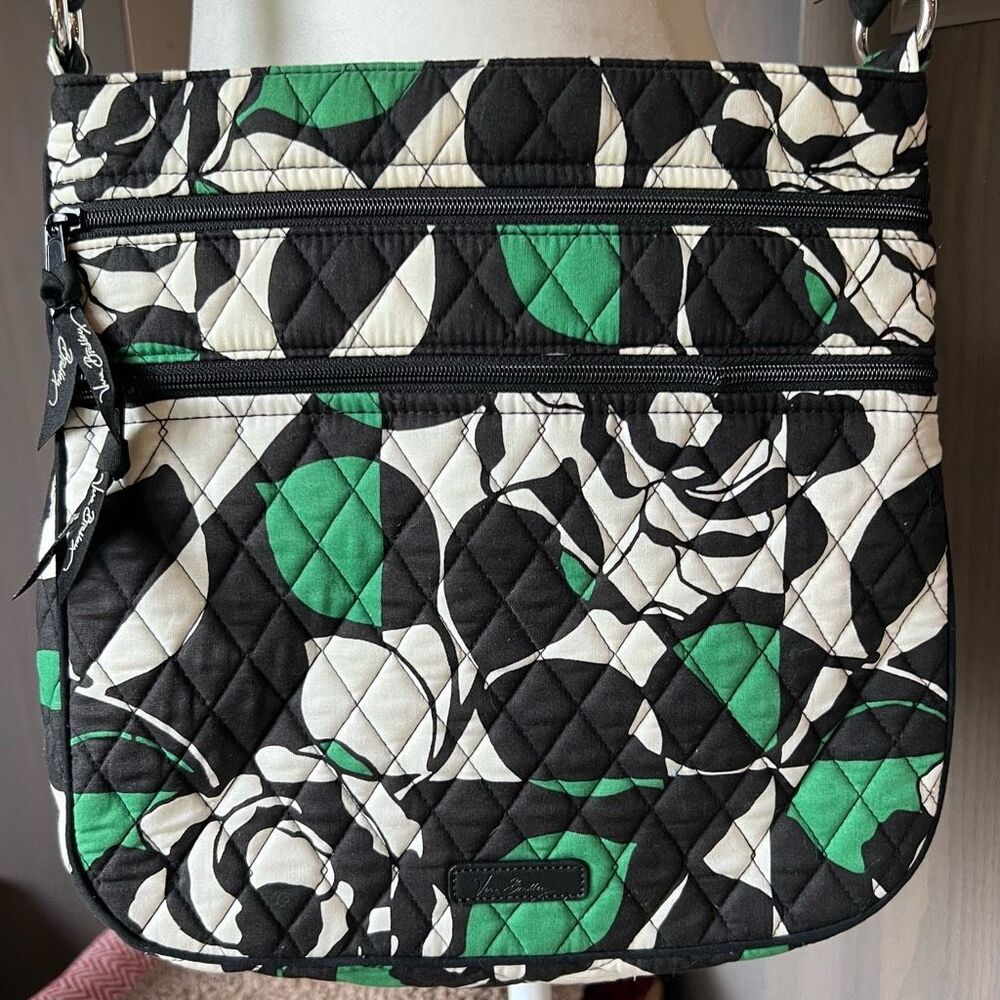 Vera Bradley "Imperial Rose" Triple Zip Large Hipster Crossbody Bag